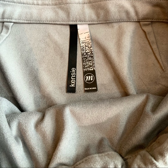 Kensie Light Gray Suede Mini Wrap Skirt - Picture 4 of 4